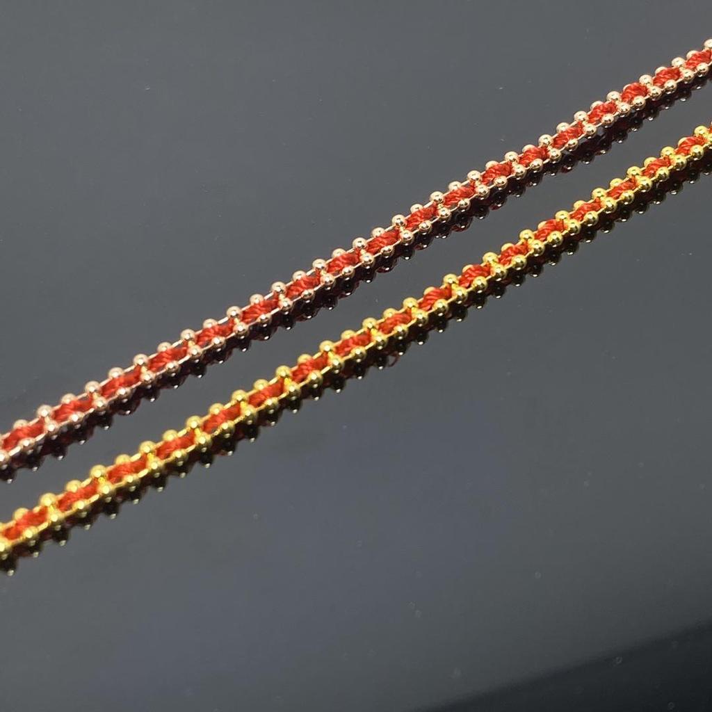 Women's Pure Silver Red Rope Bracelet - Niche Design, Handwoven New Year Jewelry