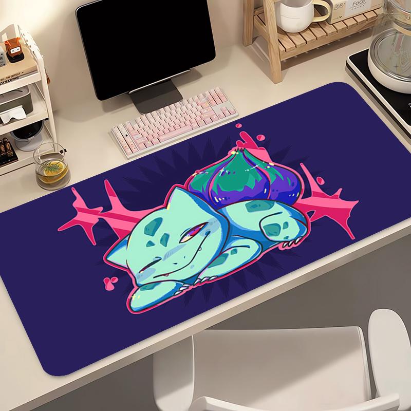 Anime Mouse Pad Pokemon Bulbasaur Professional eSports Game Players Speed Lock Edge Game Extended Desk Mat Mousepad Keyboard Mat