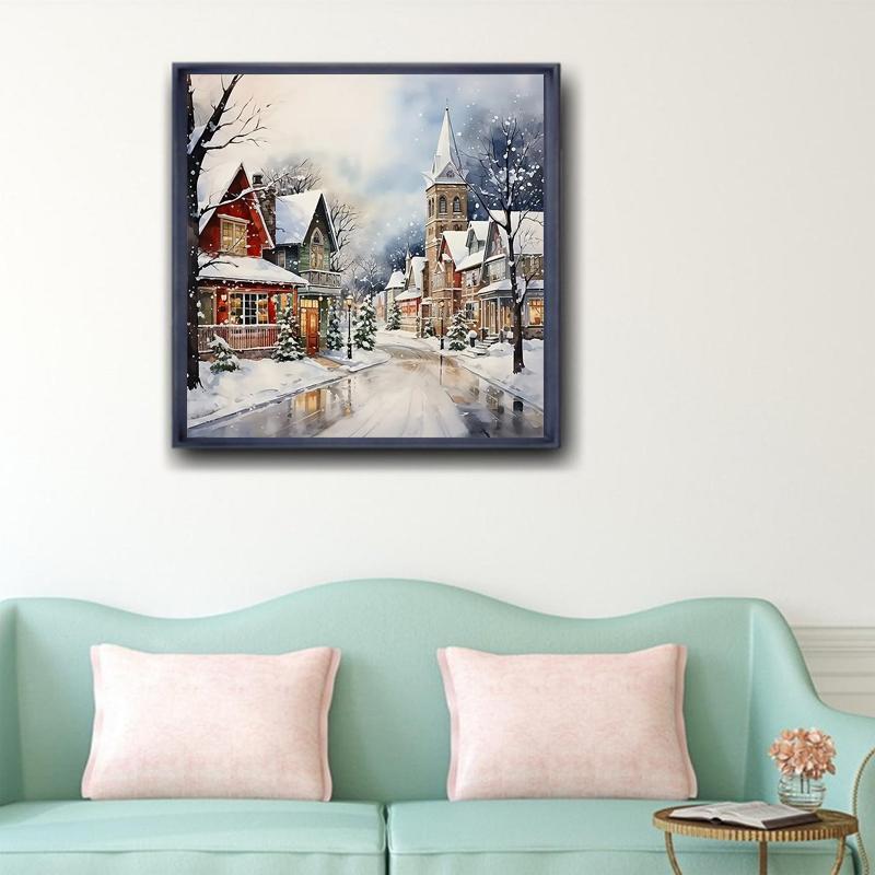 Full 5D DIY Diamond Painting Christmas Street Diamond Embroidery Full Cross Stitch Home Decoration Handmade Gifts