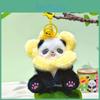 Plush Panda Animal Keyring Pendant With Flower Hat For Bag Decor And Key Chain