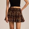 Módní Elastické Mini Šortky s Vysokým Pasem Kalhoty Podšívka Dámské A-line Letní Tištěné Volné Ležérní Párty Sladké Sukně Elegantní Volánkové Oblečení