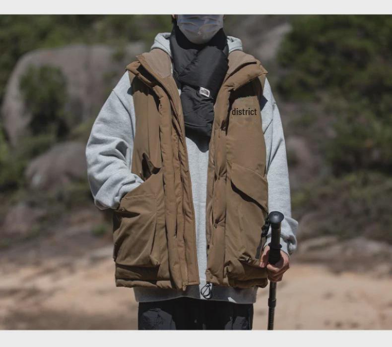 Men's Trendy Winter Cotton Vest - Functional Outdoor Wear with Thick, Warm Insulation