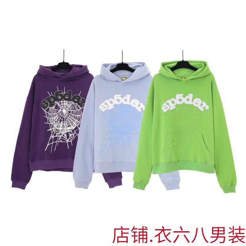 Sp5der Streetwear Hoodie With 3D Puff Print 555555 Design Unisex Oversized Cotton Pullover Youth Casual Wear