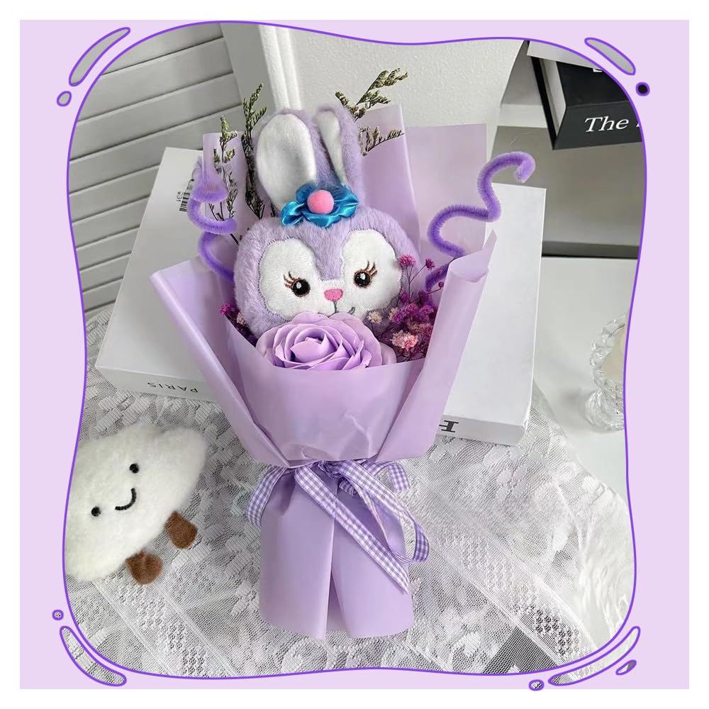 Sanrio Flower Bouquet Featuring Stella Lou and Duffy Plush Popular and Creative Gift for Interior Artificial Gift with Message Perfect for Entrance
