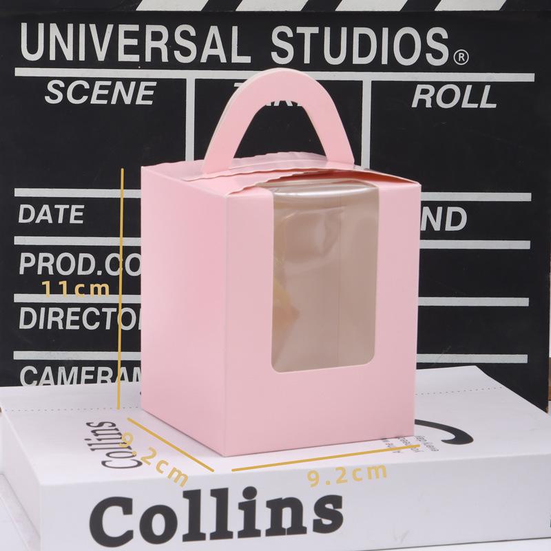 Handheld Windowed Cupcake Packaging Box Egg Tart Box Baking Packaging Boxes Family Gathering Wedding Dessert Display Stand Tray Anti Rollover