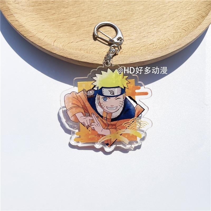 Anime Naruto Acrylic Keychain Accessaries Uzumaki Naruto Cartoon Keyring