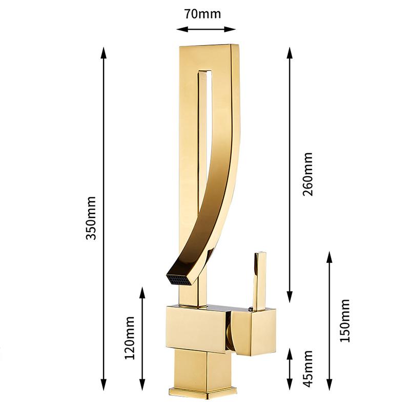 Chrome Brass Basin Faucet Fashion Style Single Handle Waterfall Basin Mixer Tap Hot Cold Bathroom Faucets Sink Waterfall Faucet