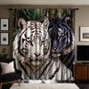 2pcs HD white Siberian tiger decorative curtain White tie digital printed curtain home decoration style decoration living roo