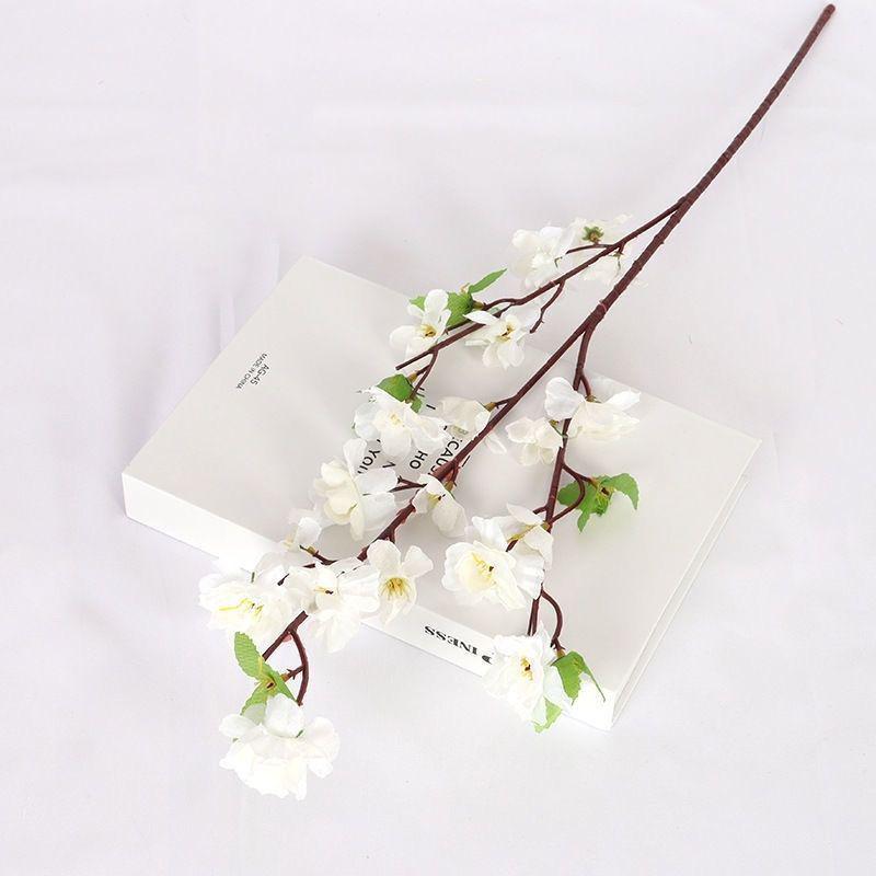 High-Grade Peach Blossom Artificial Flower, Single Stem, Floor-Standing Silk Decoration for Living Room and Weddings