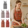 Bomullstyg Kockarbetsförkläde Rutigt Tryck Matlagningsförkläden Köksförkläden Hushållsstädning