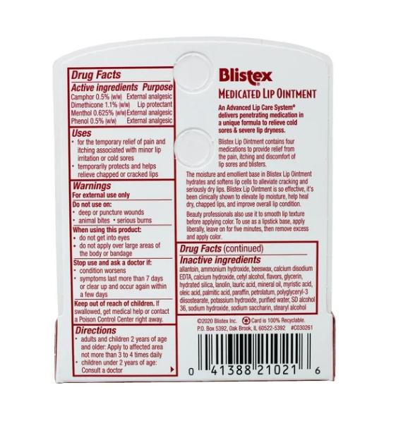 Lip Balm, Blistex, Herpes Repair, Discomfort Relief, External Protection, 6