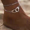 Personality Design Lover Anklet Double Layer Foot Chain Handcuffs Ankle Bracelet for Women 2023 New Trendy Couple Jewelry Gift