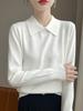 Women's Casual POLO Collar Knit Pullover - Loose Long Sleeve Autumn/Winter Lapel Sweater Design.