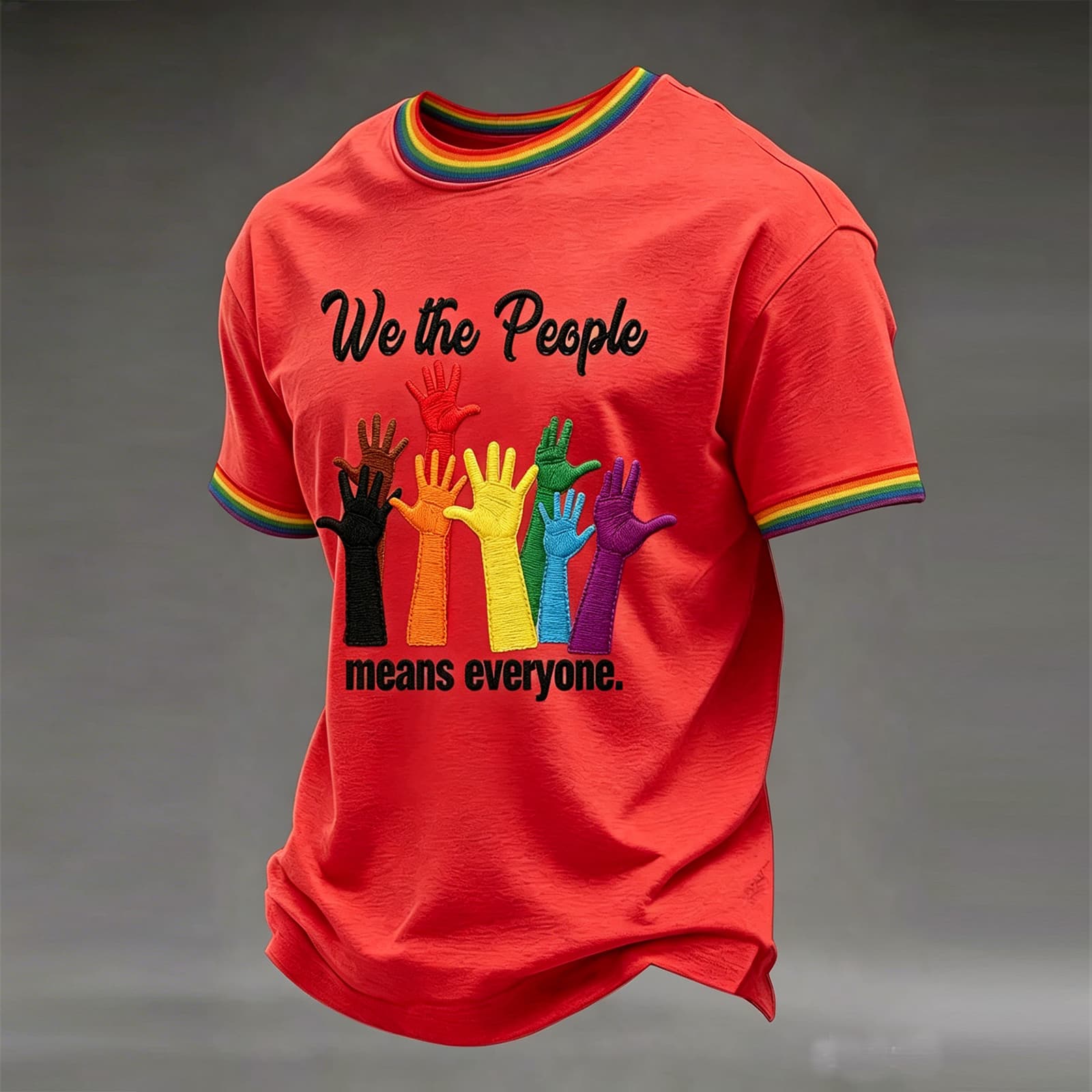 

Men s Casual Short Sleeve Crew Neck T-Shirt with Rainbow Print Graphic Soft Fabric Comfortable Fit Lightweight Design XL червоний