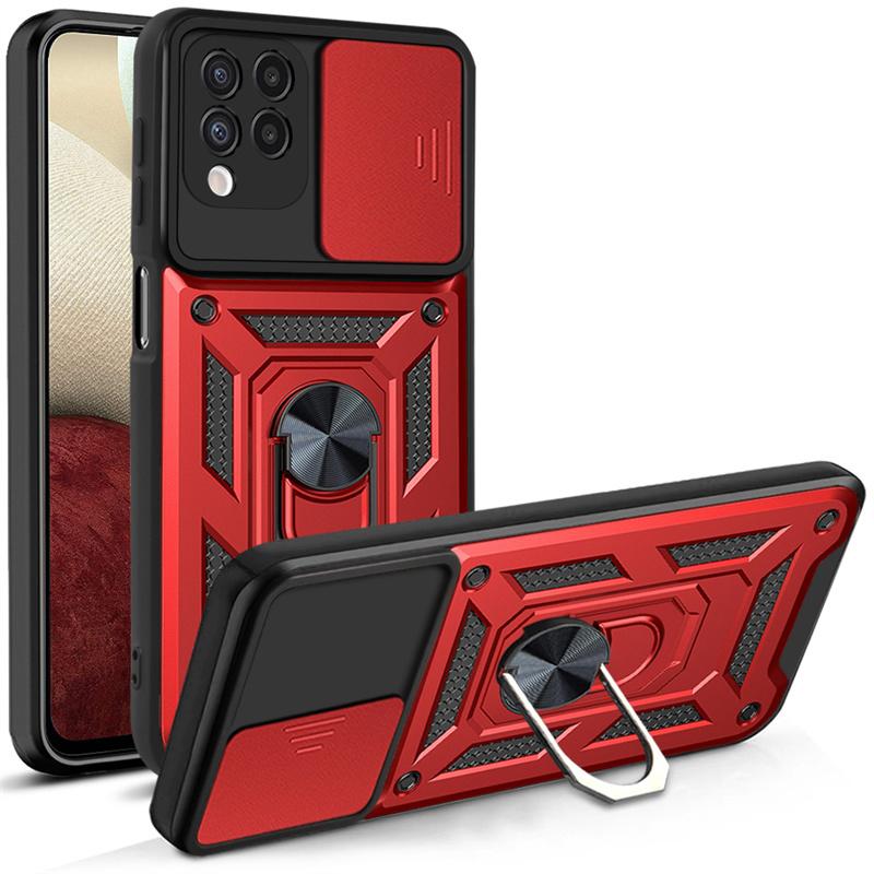For Samsung Galaxy A12 Case Shockproof Metal Magnetic Ring Armor Phone Cases For Samsung A12 A 12 GalaxyA12 Lens Protect Cover