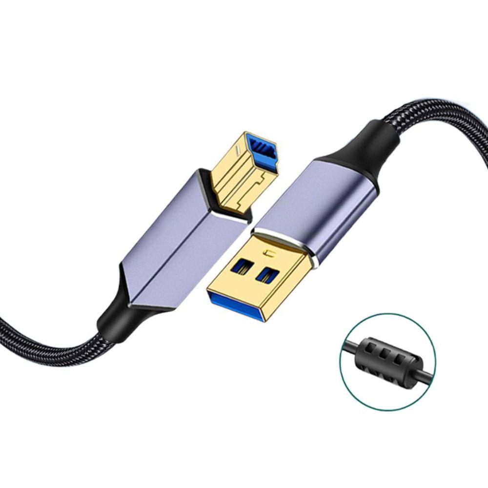 Male To Male USB A To USB B 3.0 Cable Braided Nylon SSD Line for Epson/HP/Canon Laptop Computer