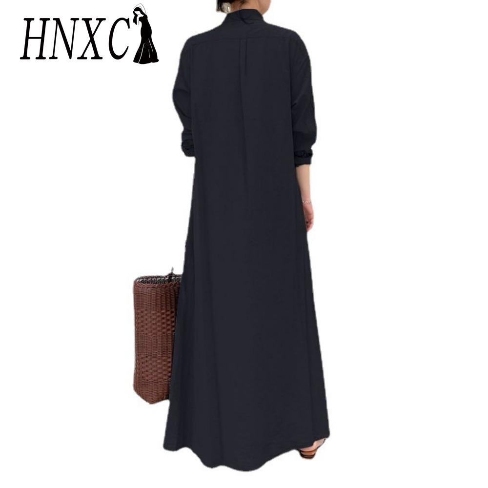 HNXC Women's Long Shirt Dress Made of 100% Cotton Sizes: S-5XL Casual Dresses