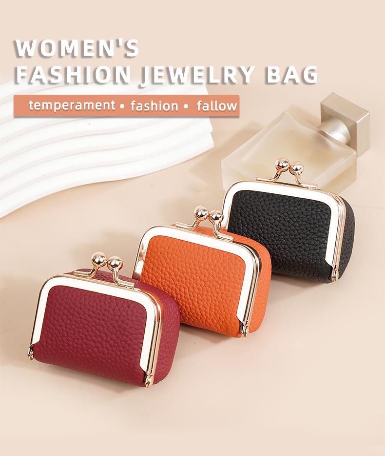 Women's Genuine Leather Coin Purse & Jewelry Bag: Small Mini Holder for Coins, Earrings, Necklaces