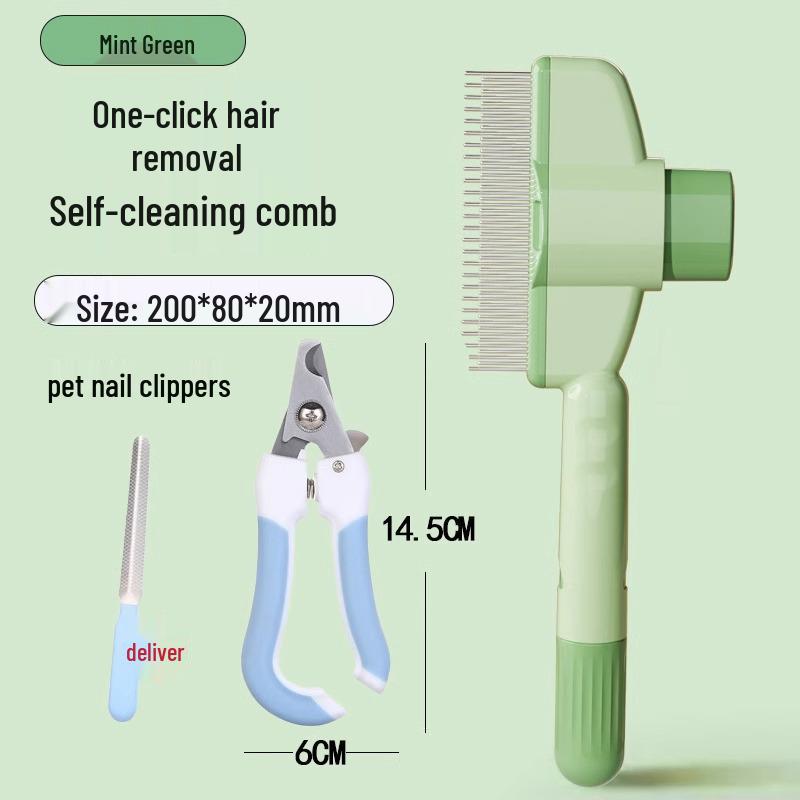 One-Click Pet Hair Removal Comb & Knot Opener for Cats and Dogs