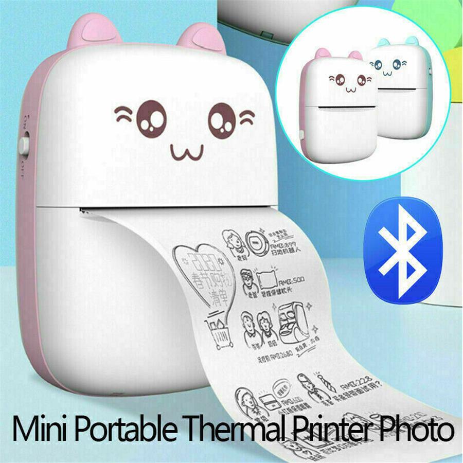 Portable Mini Thermal Printer Photo Pocket Photo Printer Phone Wireless Printing With  1Roll Paper