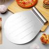 Non-Slip Handle Pizza Transfer Shovel Silver Heavy Duty Steel Cake Lifter Smooth Edge Rustproof Cake Tray Spatula