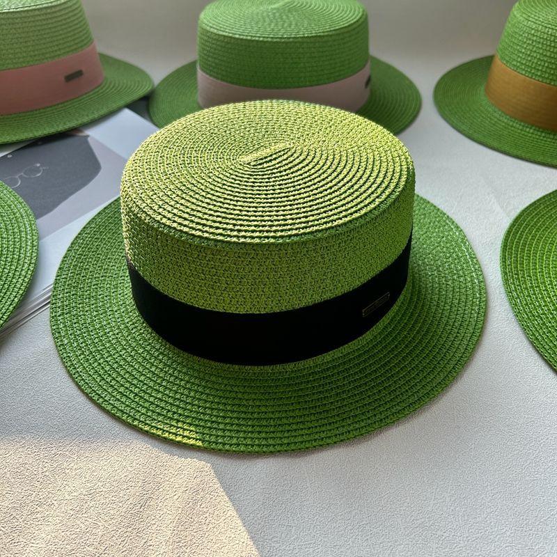 New Hat Women's Spring and Summer Flat Top Top Hat Adjustable French British Sunshade Sunscreen Travel Versatile Seaside