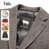 Yalu Men's Goose Down Wool Blend Business Casual Blazer
