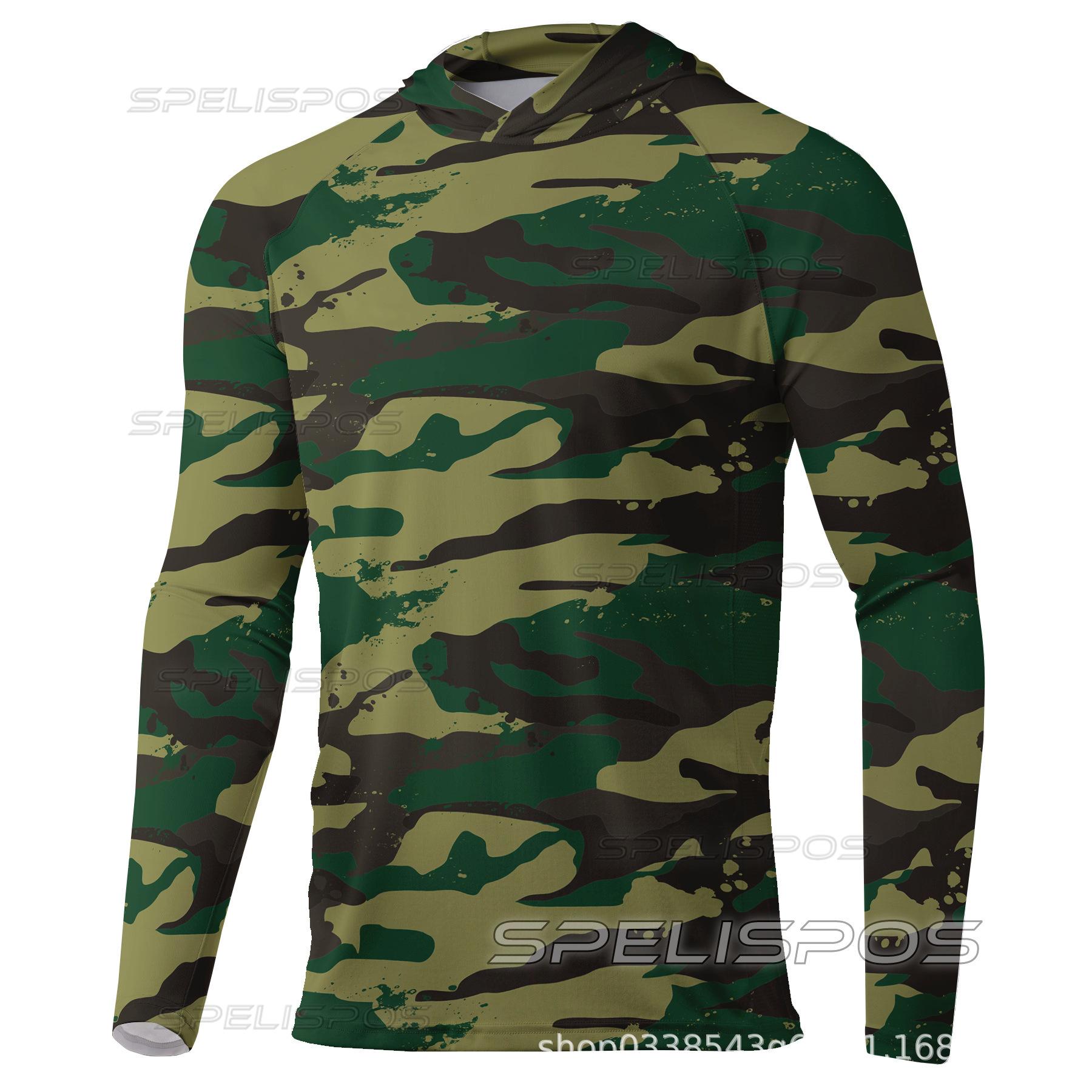 Cross-border outdoor hooded fishing suit summer long-sleeved sunscreen T-shirt quick-drying and breathable Luya fishing suit UV protection XS