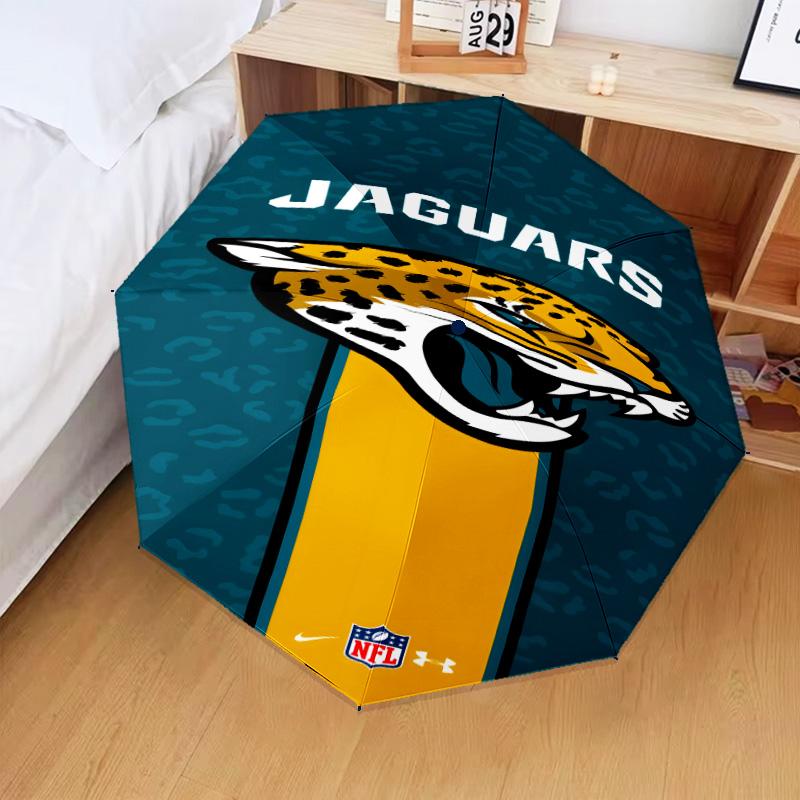 Jaguars Team Spirit Umbrella Folding Umbrella, Automatic Umbrella 8-Frame for Travel, Camping Use Gift for Halloween Christmas