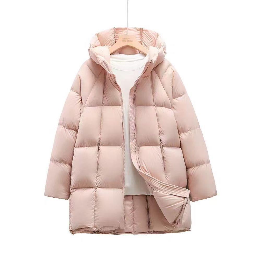 Winter Womens Fashion Hooded Long Sleeves Coat Thickened Warm Korean Style Down Jacket