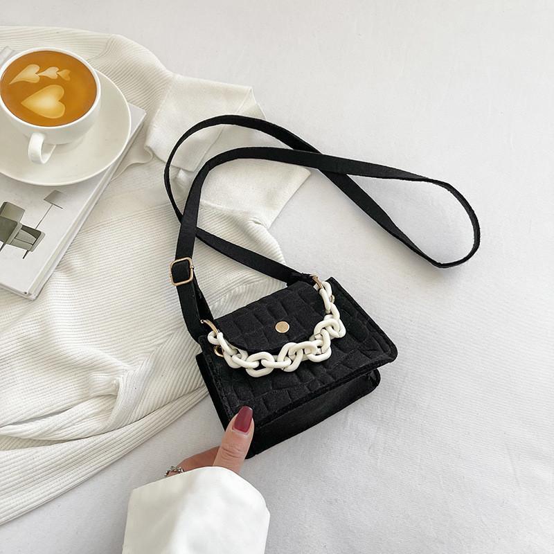 

Trendy Minimalist Crossbody Bag With Unique Car Stitching Details Black