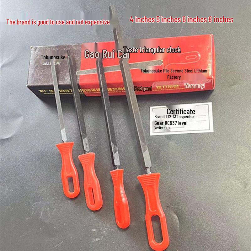 Dreieckige Holzbearbeitungsleimfeile - Schreiner- & Schlosserwerkzeug mit Manganstahl-Sägeblatt und Kohlenstoffstahlfeile