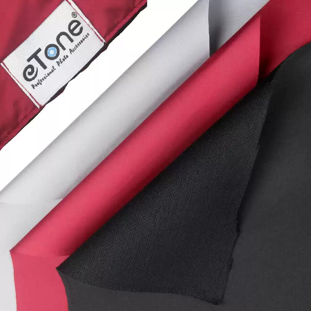 Etone Large Format Camera Focusing Cloth - Silver, Red, Black Lens Hood, Breathable Wrap Sheet Box 4x5, 8x10