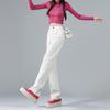 Versatile spring and autumn new dirty pink wide-leg jeans women's high waist and thin loose drape straight floor pants