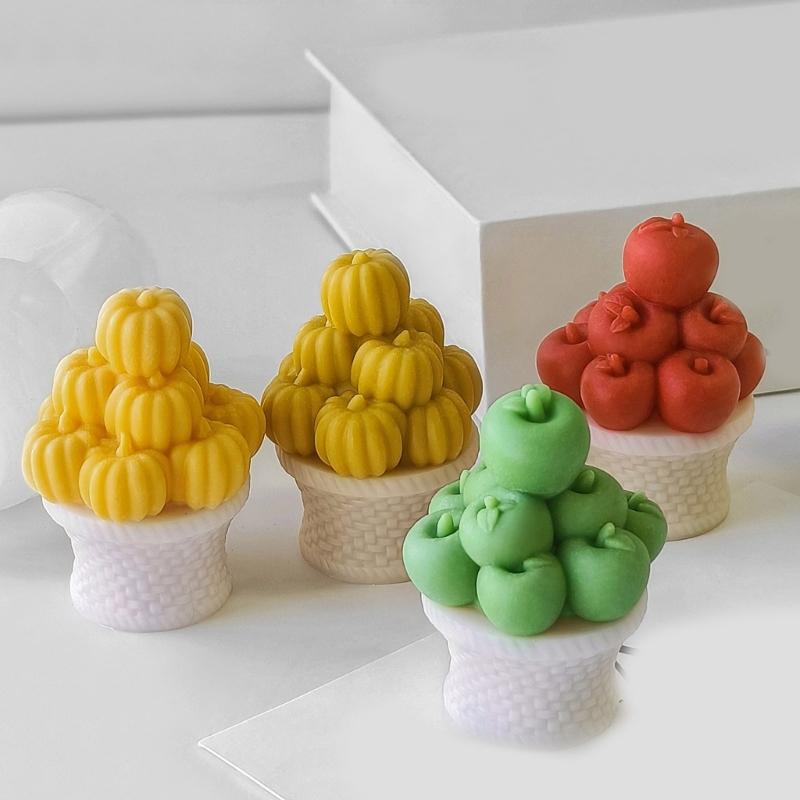 Flexible Sturdy Silicone Mould Fashion Accessory for Making Unique Pumpkins Shaped Plaster and Home Decorations