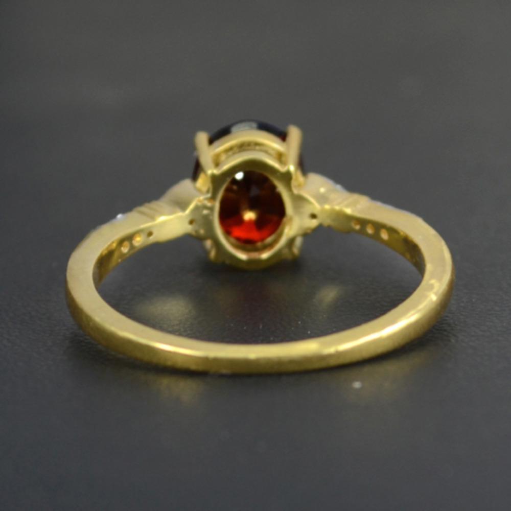 14k Yellow Gold Ring, Natural Spessartite Garnet 1.78Ct Ring, Diamond Ring Size US 6.5, Cocktail Ring