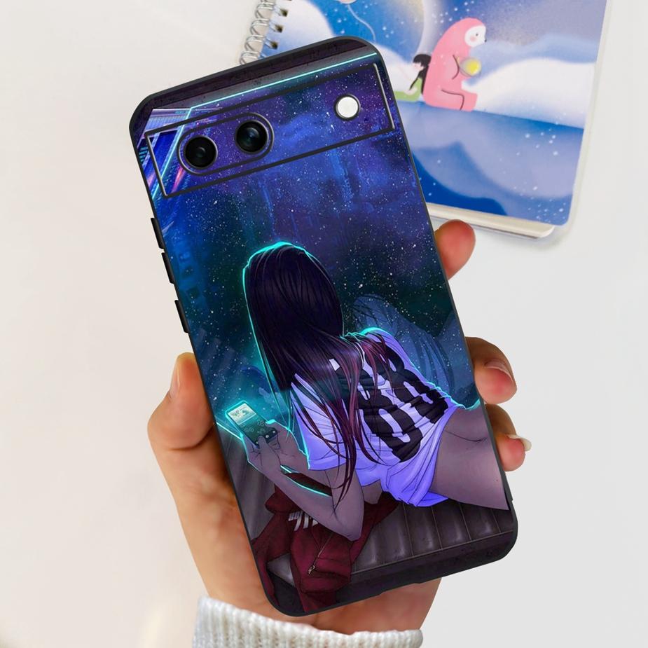 For Google Pixel 8A Case Pixel8 Pro Cute Cat Flower Painted Cover Silicone Phone Case For Google Pixel 8 Pro Pixel8A Soft Fundas