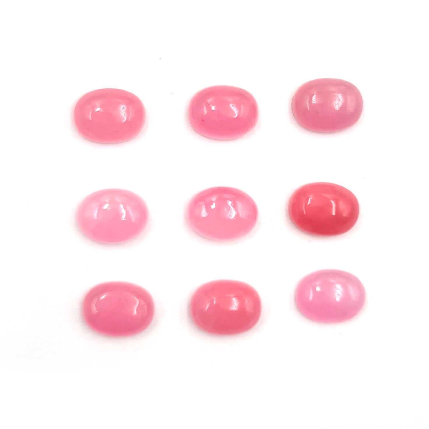 Dyed Pink Jade Oval Cabochon Loose Gemstone Lot 57 Pcs 7*9 MM 127 CT For Jewelry Making 7*9 MM розовый