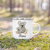 Personalized Animal with Name Cup Children Jungle Wild Party Juice Milk Mug Boys Girls Handle Cups Birthday Favors Gift for Kids