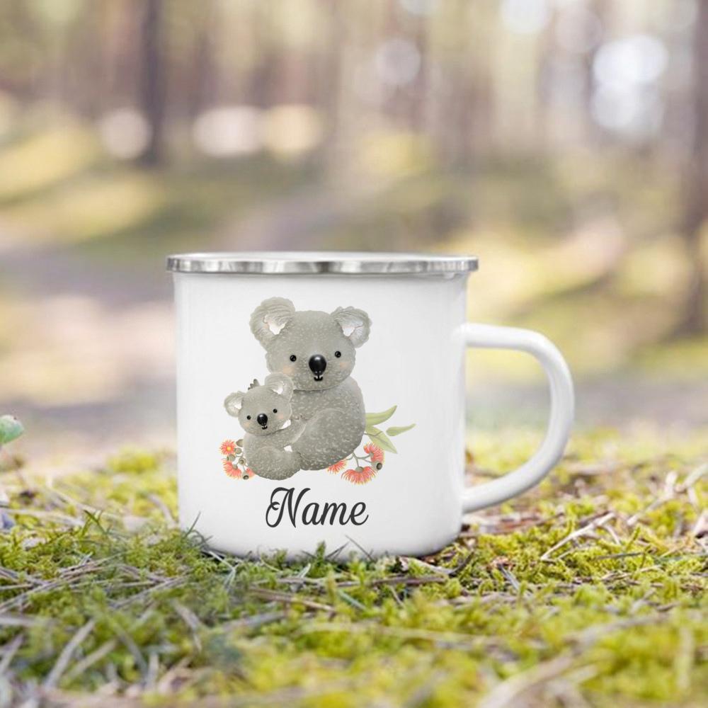 Personalized Animal with Name Cup Children Jungle Wild Party Juice Milk Mug Boys Girls Handle Cups Birthday Favors Gift for Kids