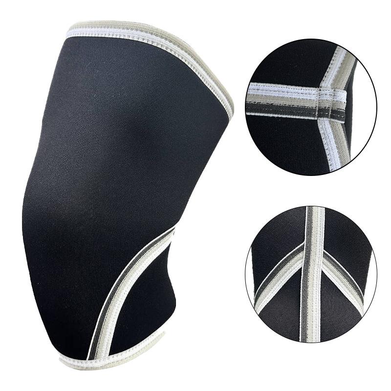 2026 Custom 7mm Nylon & Cotton Gym Sports Weightlifting Powerlifting Knee Pads Compression Sleeves Adjustable Strap