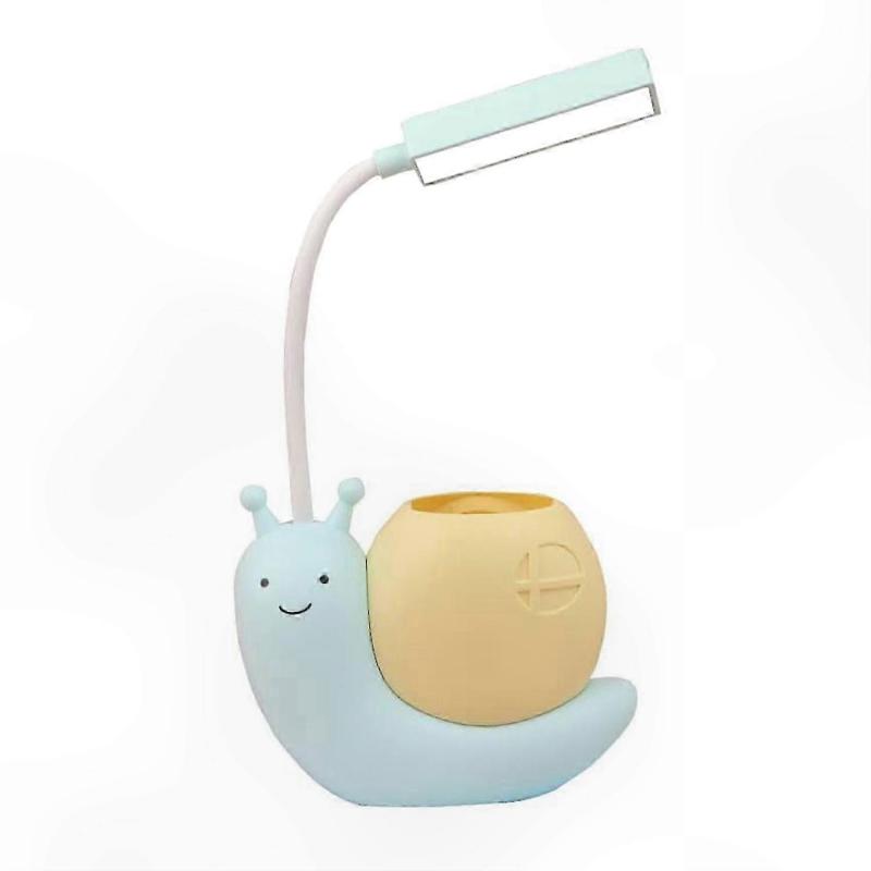 Adorable Children's Lamp with Pen Holder, LED Desk Light Suitable for Kids, Snail-Shaped USB Rechargeable Learning Lamp with Eye Protection