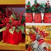 60x Christmas Artificial Pine Branches Red Berry Greenery Pine Picks Home Decor