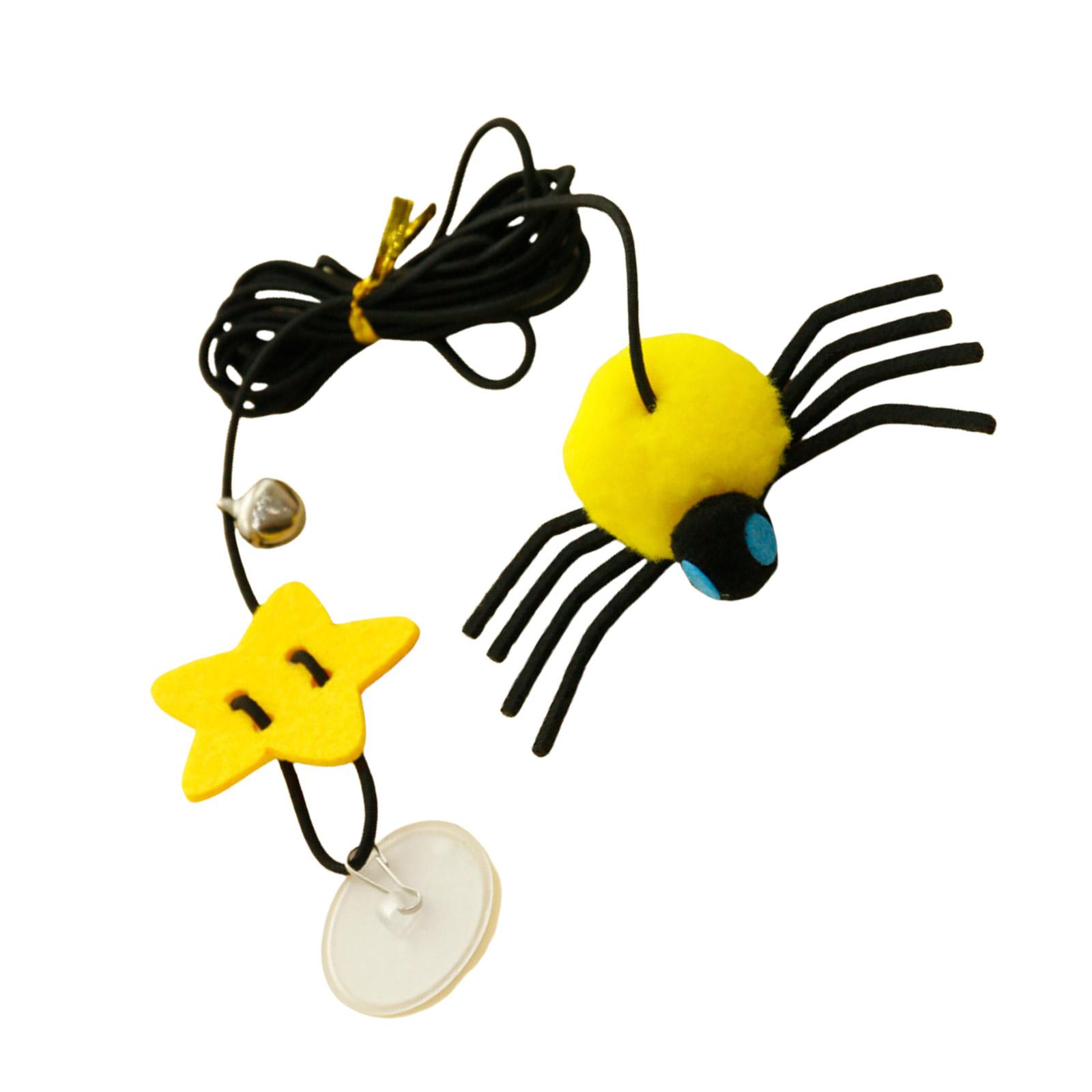 

Качающаяся подвесная эластичная веревка игровая палка колокольчик паук долговечная игрушка для кошек для домашних кошек жёлтый