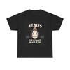 Gesù Il Definitivo Stacco da Terra PALESTRA Maglietta Divertente Commedia Unisex Cotone Pesante Tee