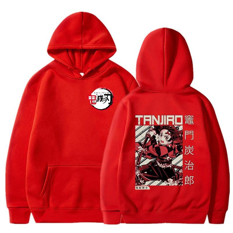 Japanese Animation Kamado Tanjirou Hoodies Women Men Long Sleeve Hooded Sweatshirts Unisex Y2K Street Fashion Clothing