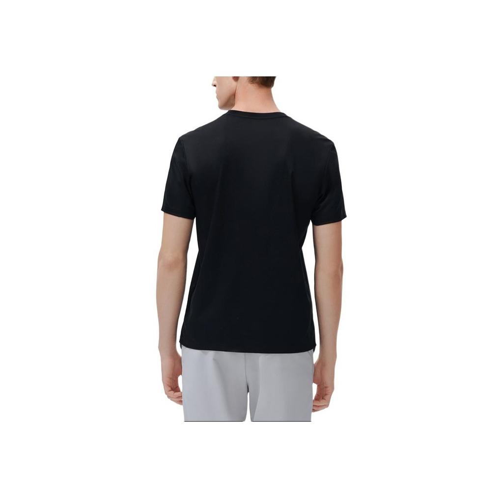 FILA Logo Embroidered Round Neck Casual Short Sleeve T-Shirt Men Tops Black F11M317106F-BK