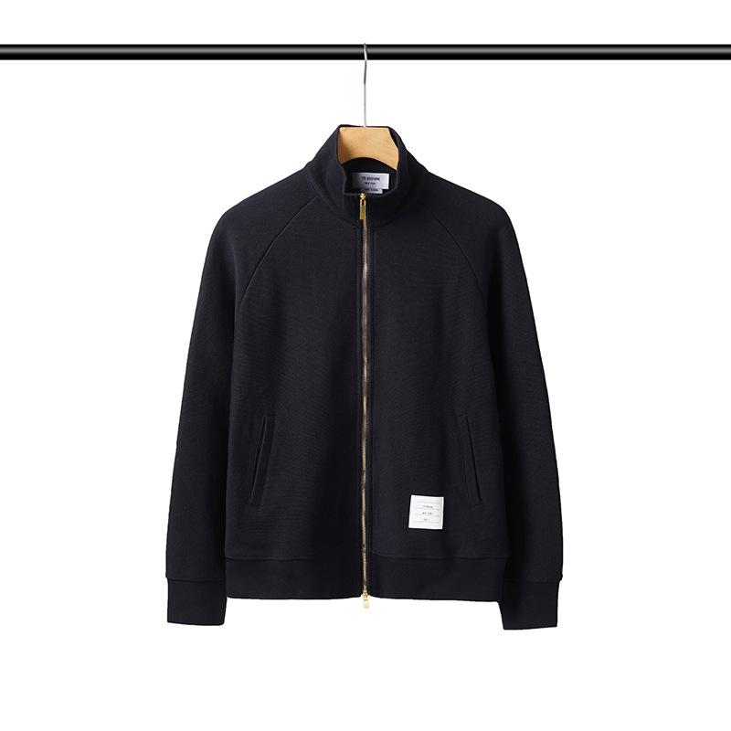 

2025 Autumn Korean Casual Striped Raglan Sleeve All-Cotton Zipper Jacket 3 синий