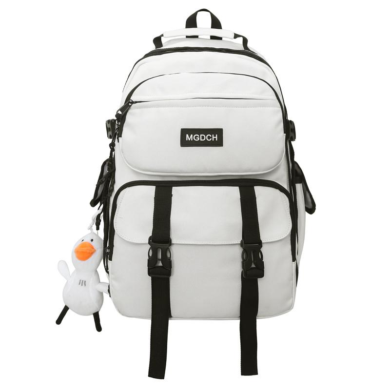 Female Solid Color Schoolbag Male Senior High School Student Backpack