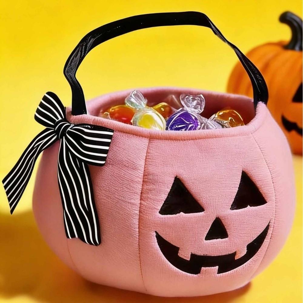 Flexible Ghost Plush Bag Handheld Pumpkin Candy Bucket Halloween Candy Bag Dessert Making